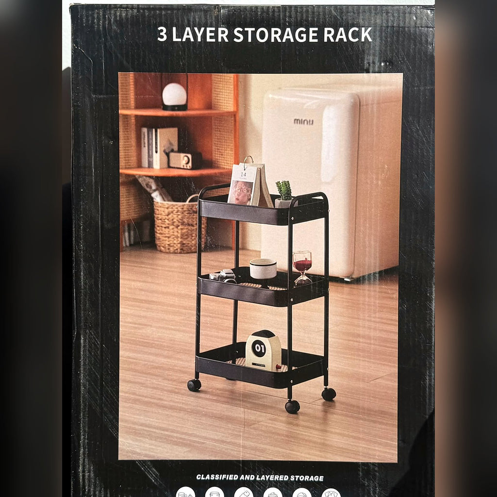 Carrito Organizador de 3 Niveles con Ruedas