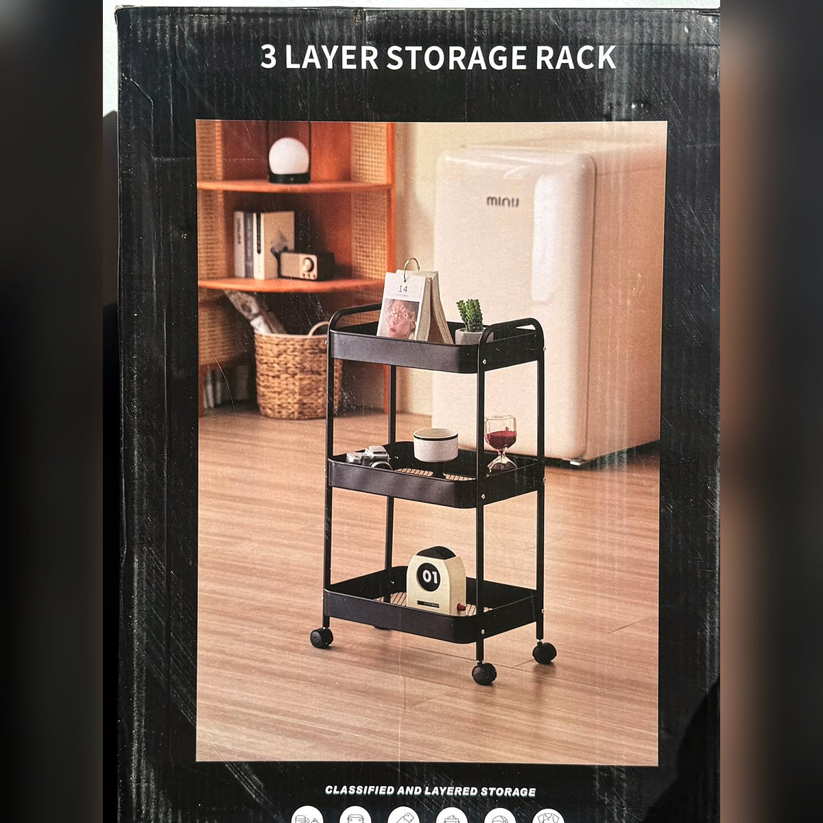 Carrito Organizador de 3 Niveles con Ruedas