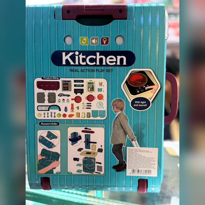 Cocina de Juguete Tipo Maleta con Luces y Sonido