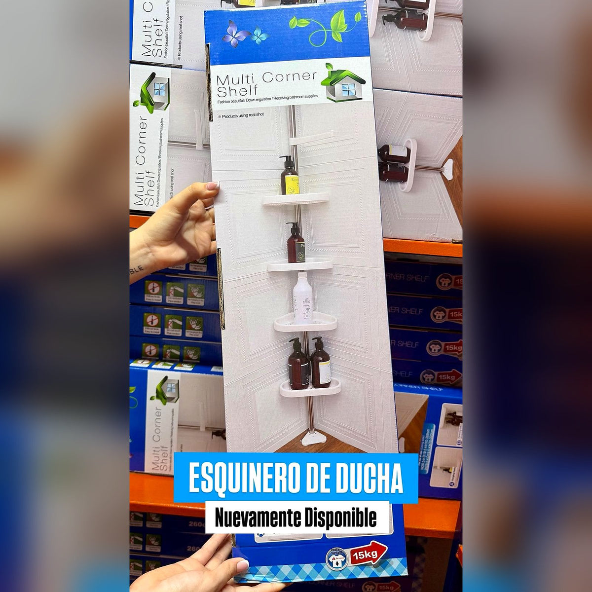 Esquinero Organizador de Ducha Ajustable de 4 Niveles
