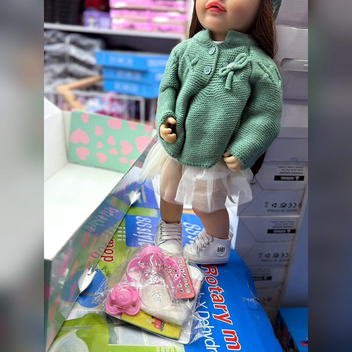 Muñeca Reborn Niña con Ropa de Moda y Accesorios