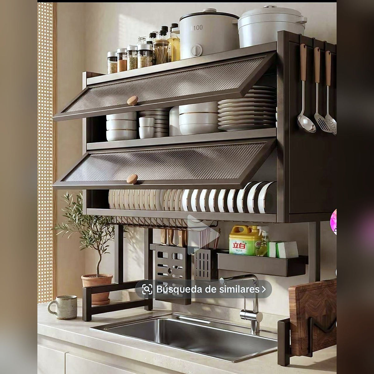 Organizador de Cocina con Puertas y Escurridor