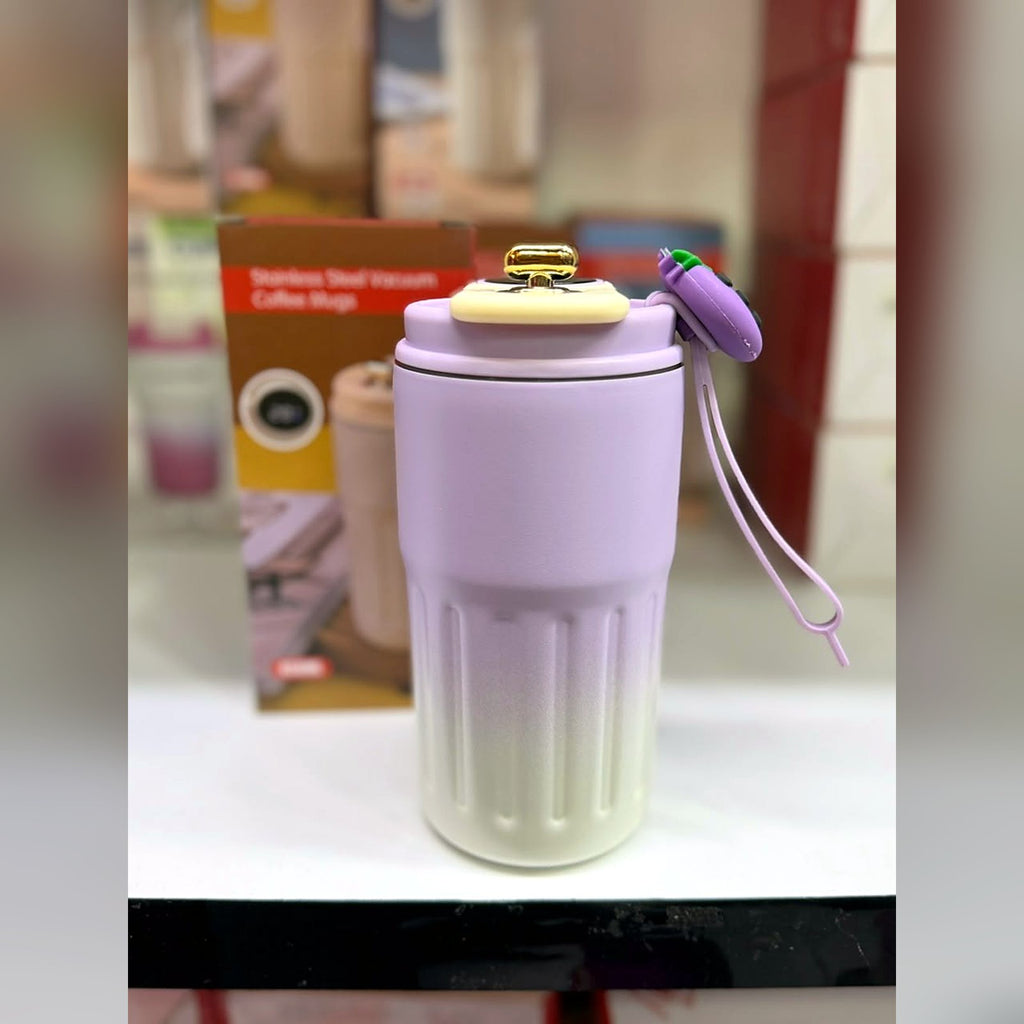 Termo con Pantalla de Temperatura LED y Dije de Fresa