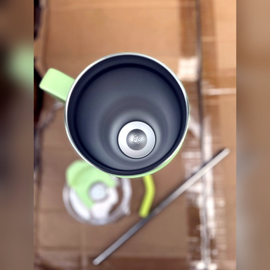Vaso Térmico con Asa y Pitillo de Acero